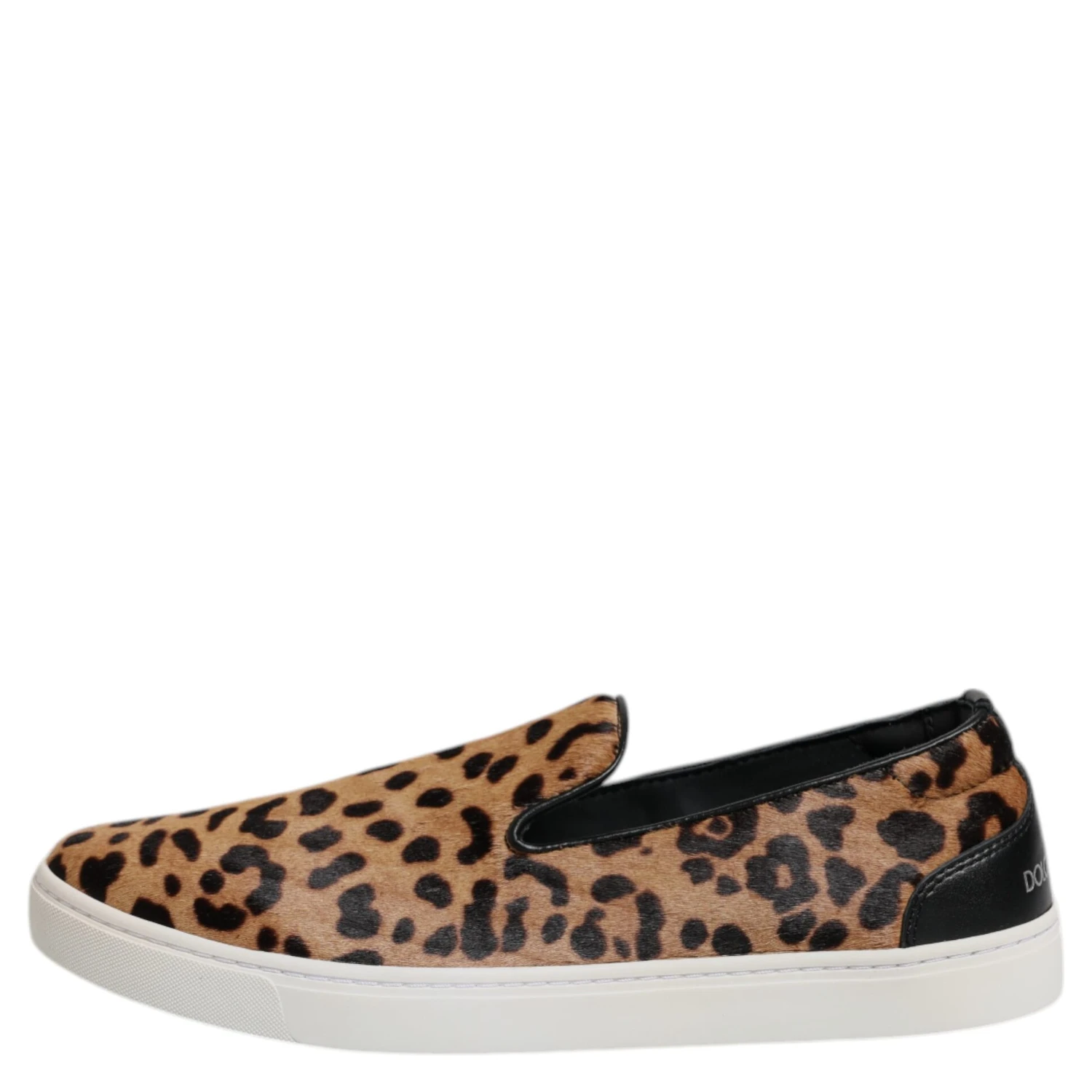 Brown Calfskin Fur Leopard Sneakers Shoes