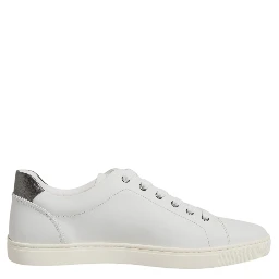 White Leather Heart Embellished Sneakers Shoes