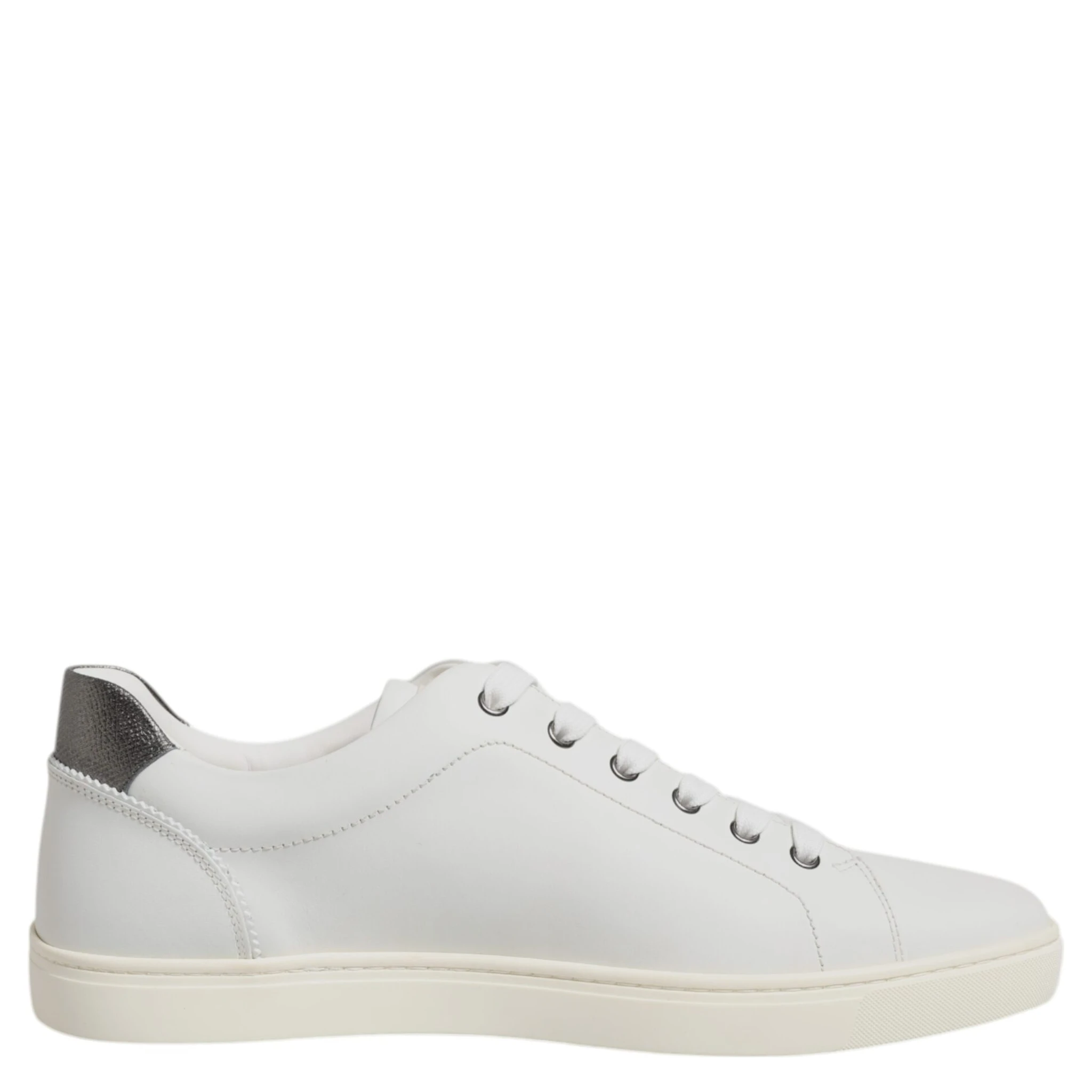 White Leather Heart Embellished Sneakers Shoes