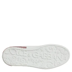 White Red Leather Portofino Men Sneaker Shoes