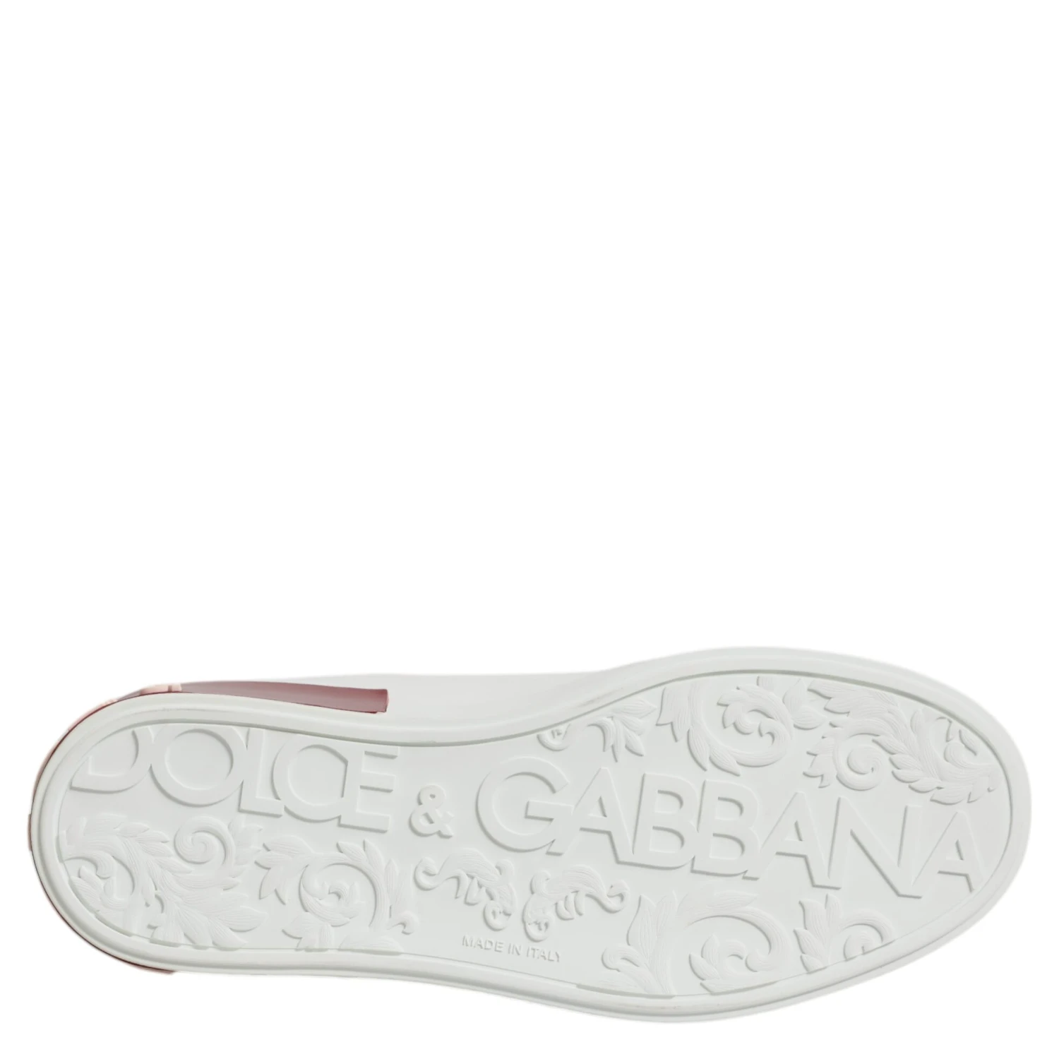 White Red Leather Portofino Men Sneaker Shoes
