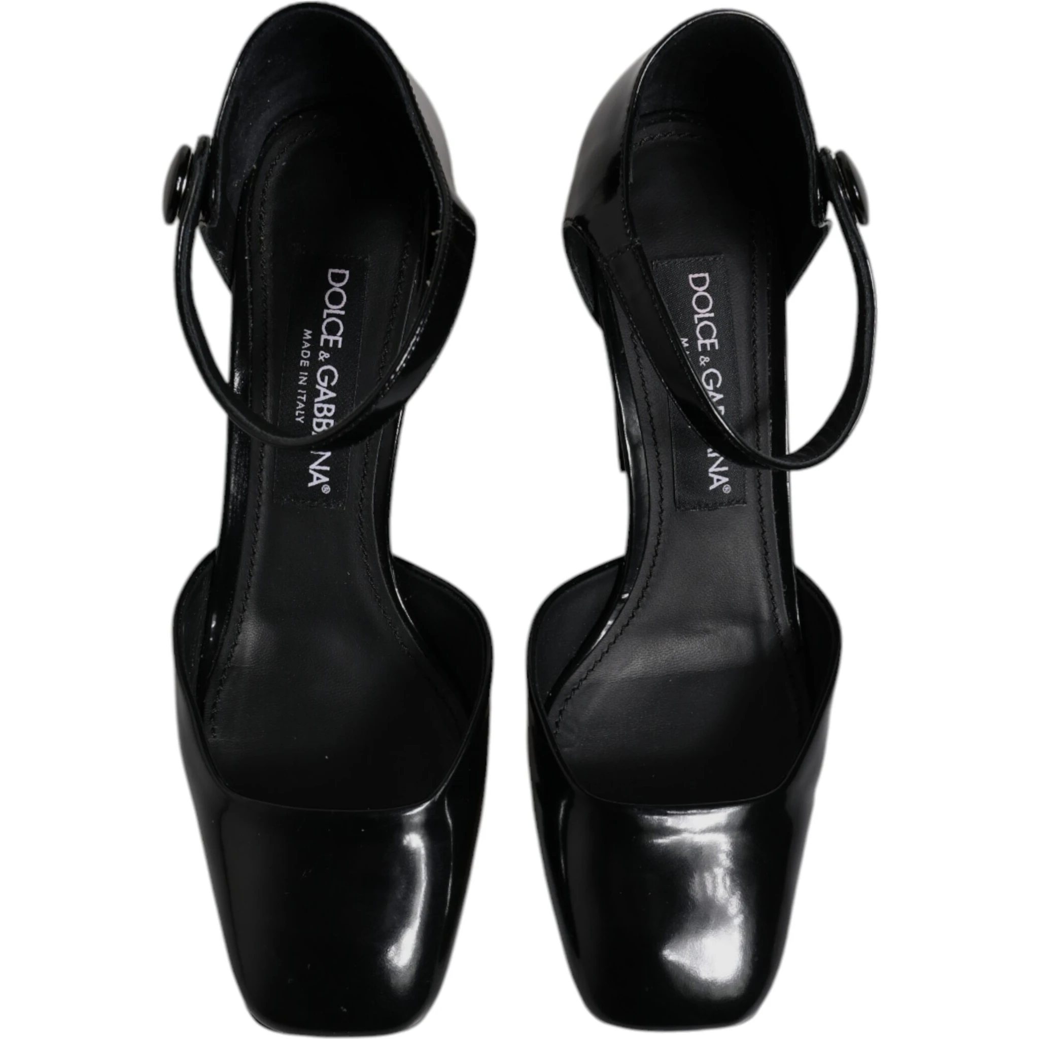 Black Leather Jackie Ankle Strap Sandals Shoes