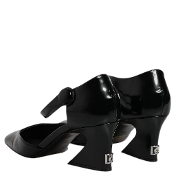 Black Leather Jackie Ankle Strap Sandals Shoes