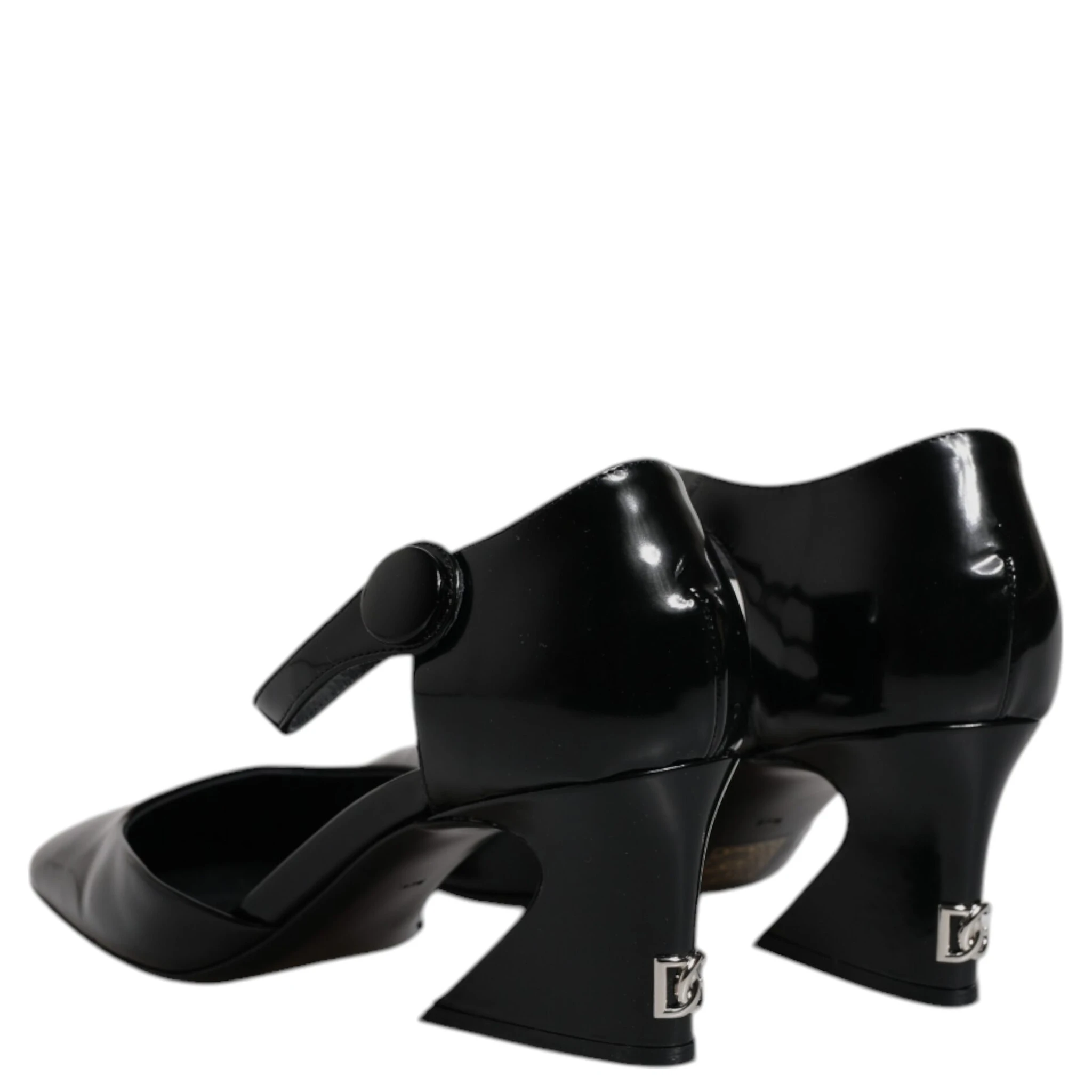 Black Leather Jackie Ankle Strap Sandals Shoes