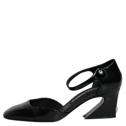 Black Leather Jackie Ankle Strap Sandals Shoes