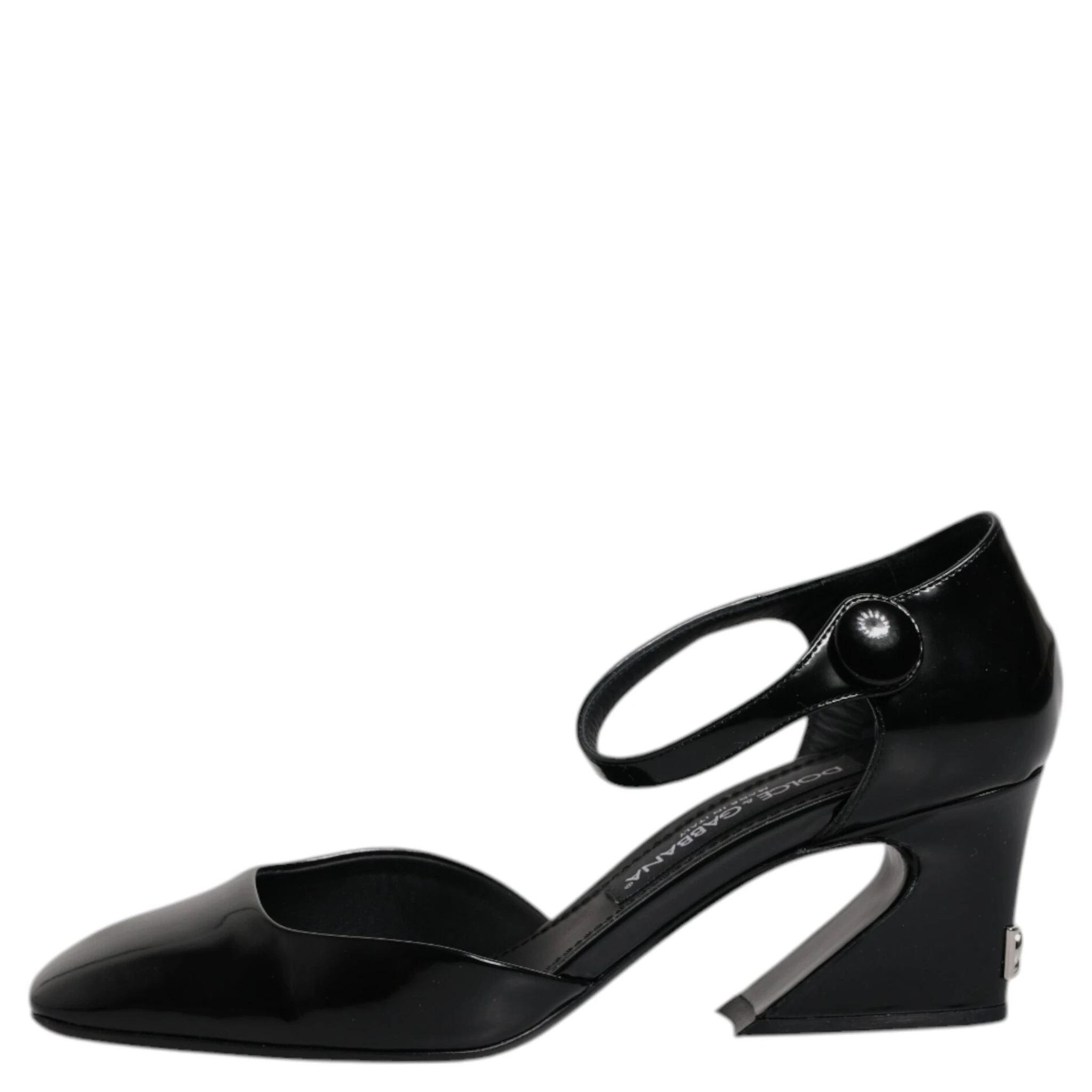 Black Leather Jackie Ankle Strap Sandals Shoes