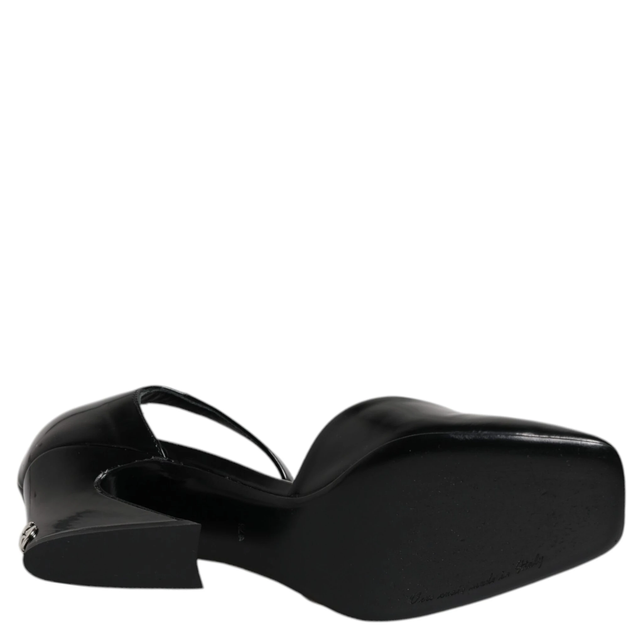 Black Leather Jackie Ankle Strap Sandals Shoes