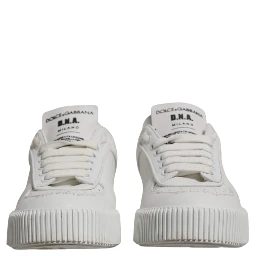 White Miami Leather Low Top Sneakers Shoes