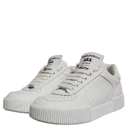 White Miami Leather Low Top Sneakers Shoes