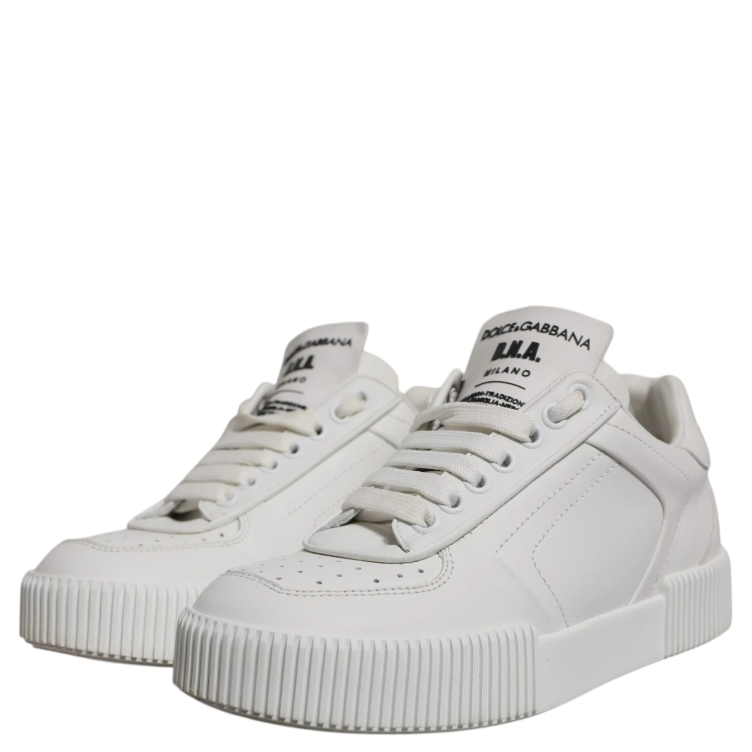 White Miami Leather Low Top Sneakers Shoes