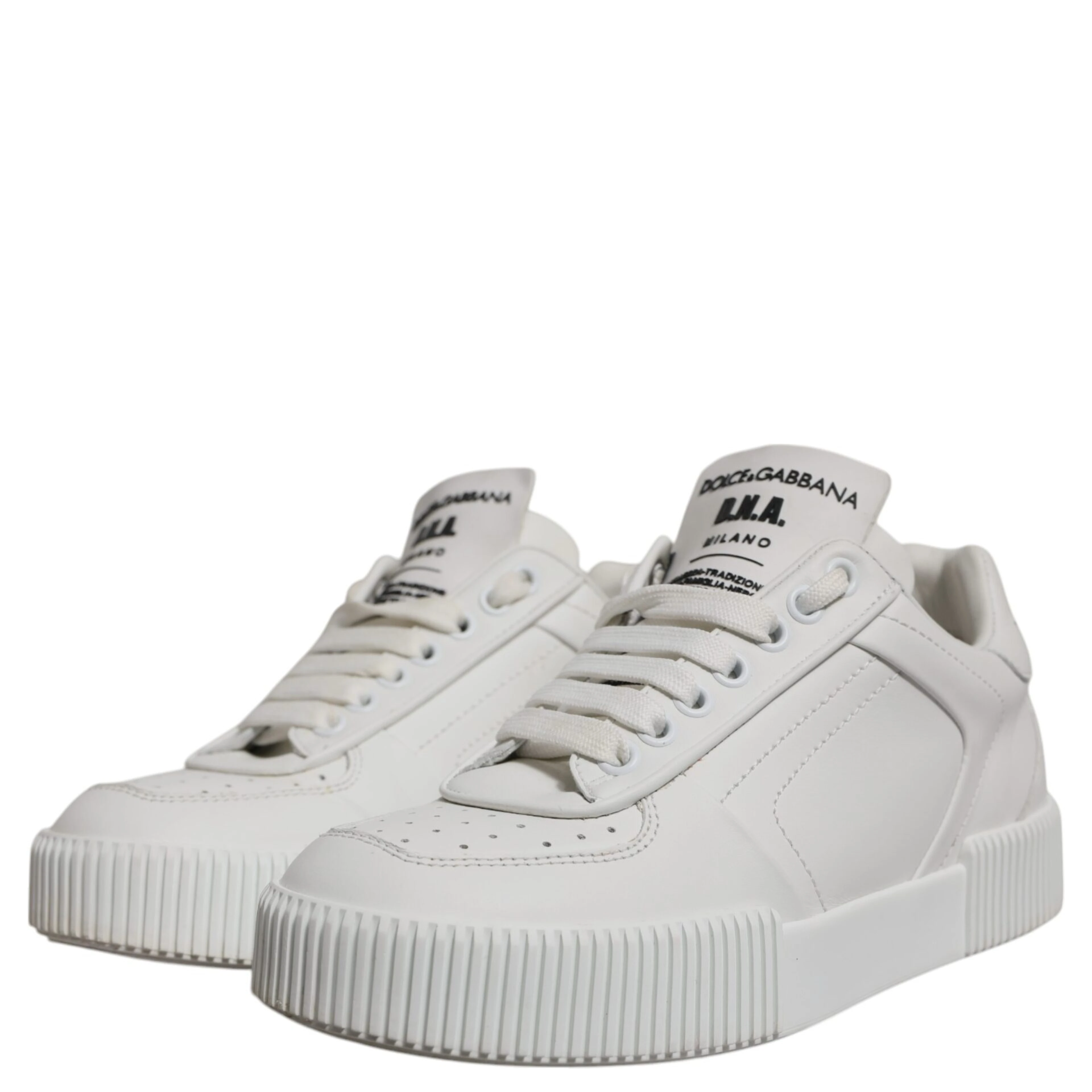 White Miami Leather Low Top Sneakers Shoes