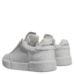 White Miami Leather Low Top Sneakers Shoes