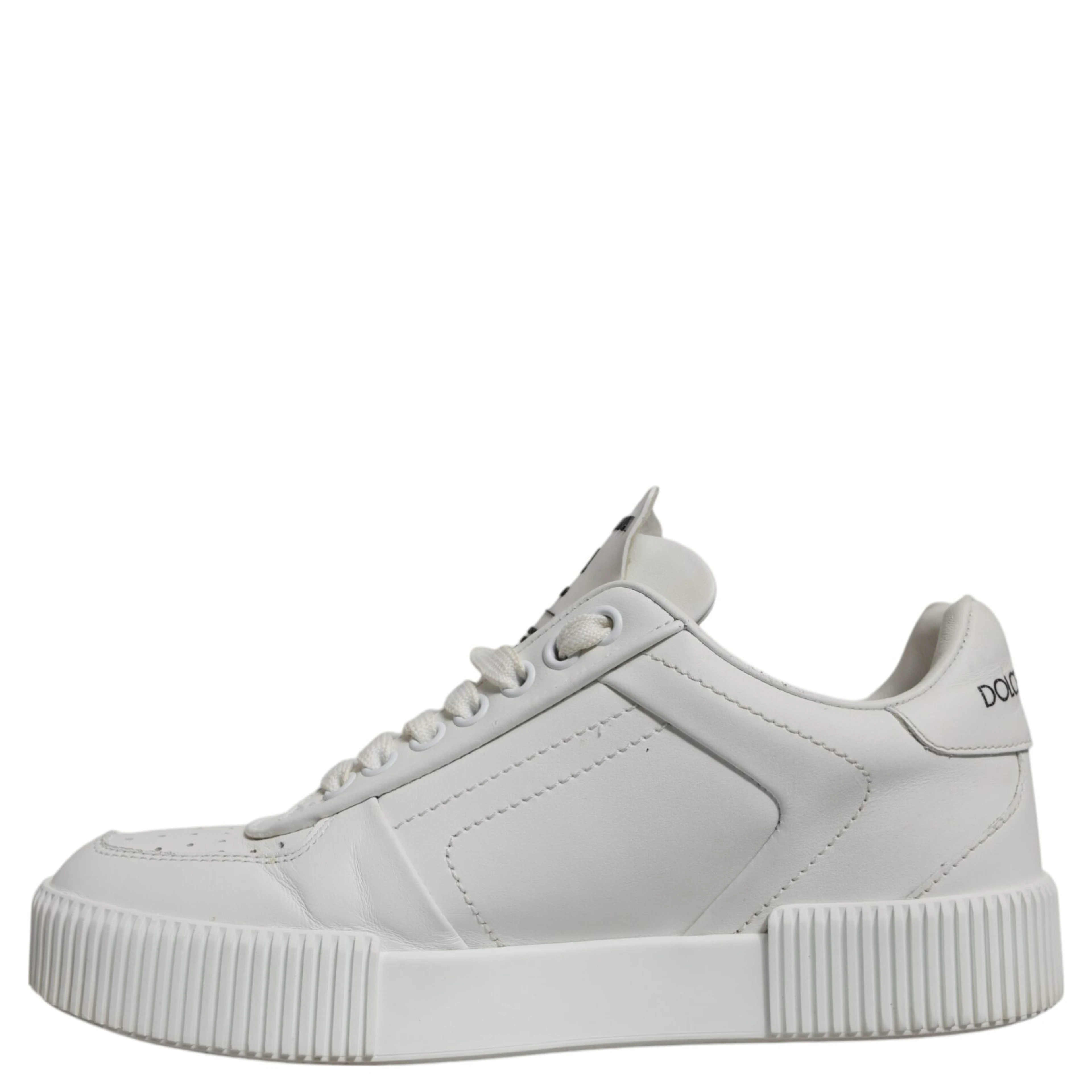 White Miami Leather Low Top Sneakers Shoes