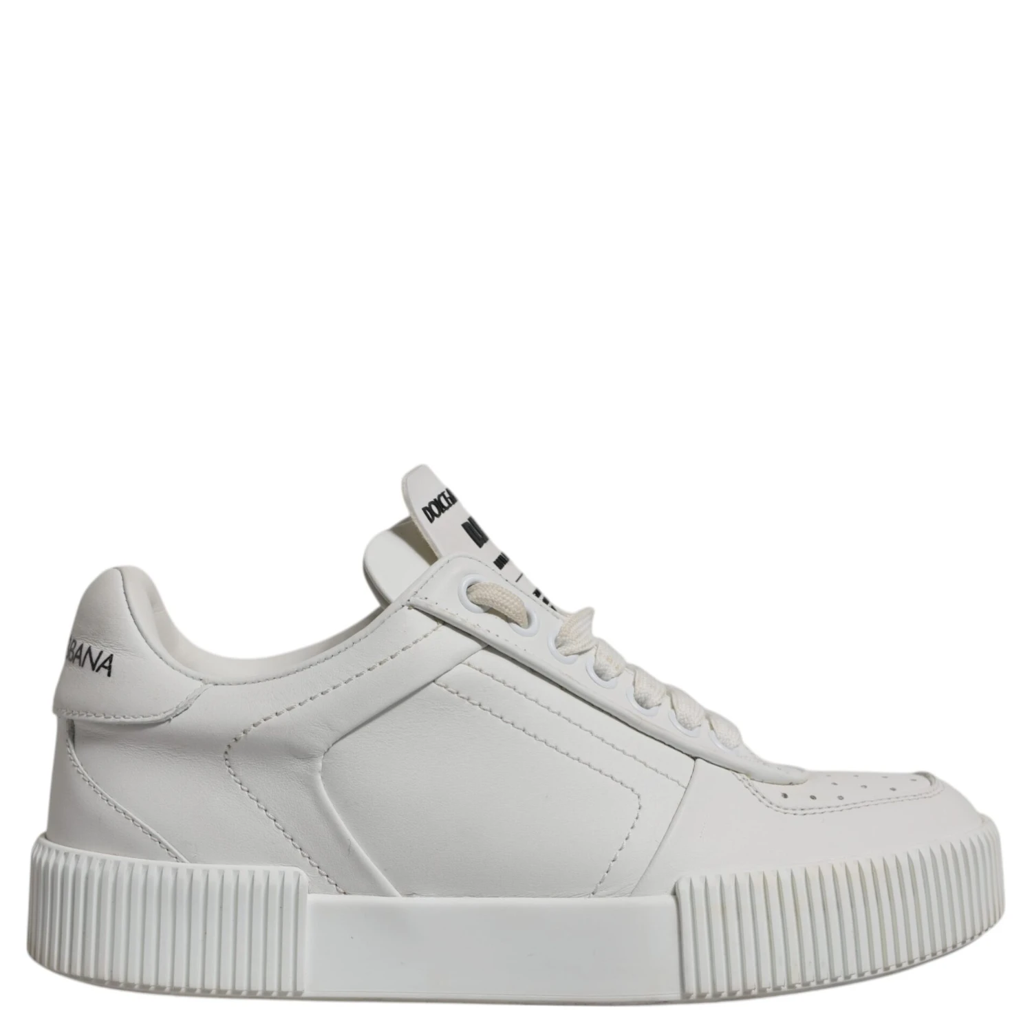 White Miami Leather Low Top Sneakers Shoes