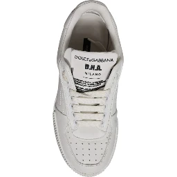 White Miami Leather Low Top Sneakers Shoes