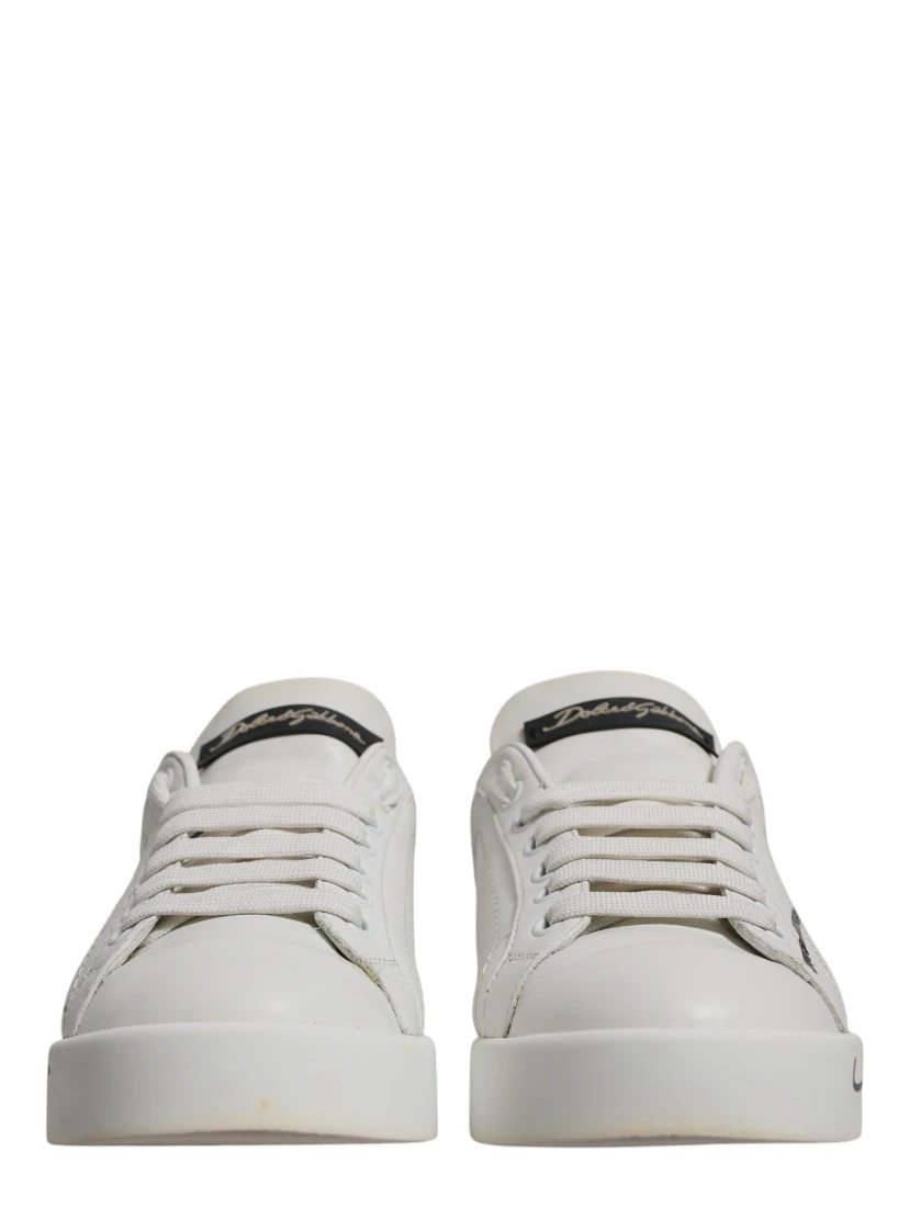 White Blue Logo Portofino Sneakers Shoes