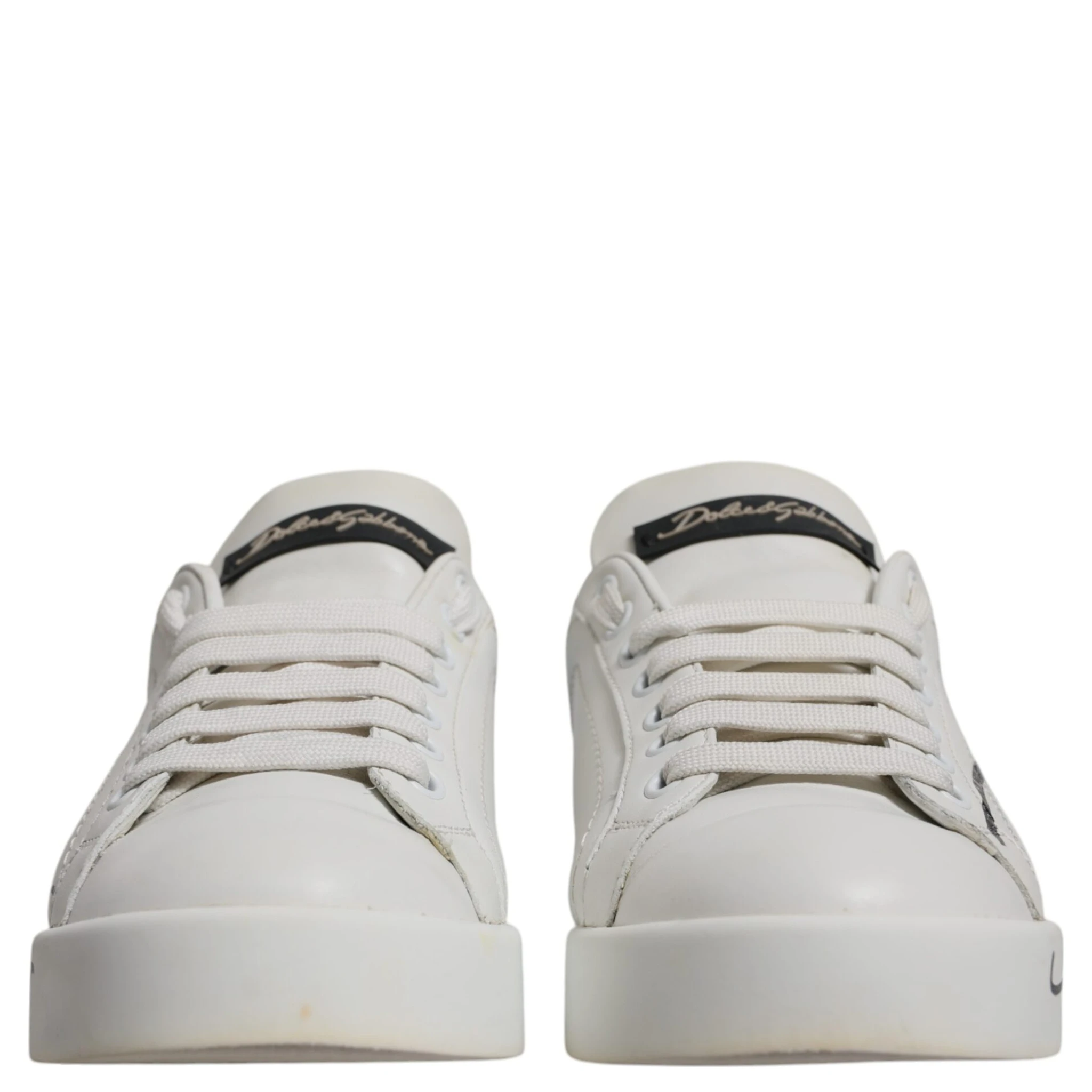 White Blue Logo Portofino Sneakers Shoes