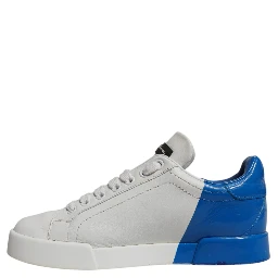 White Blue Logo Portofino Sneakers Shoes