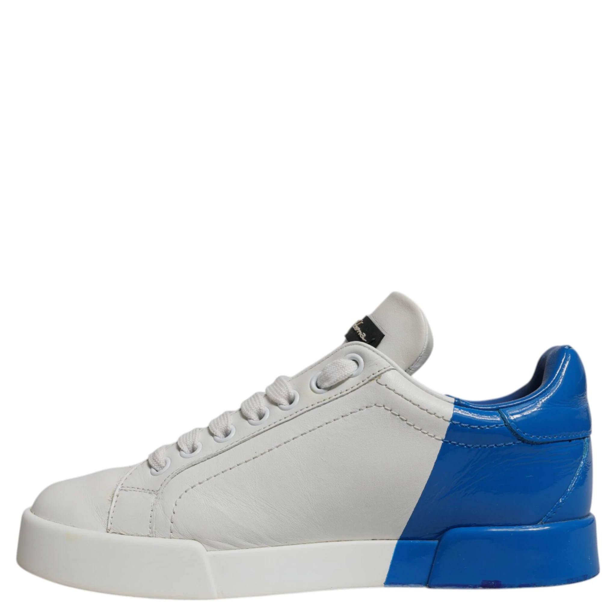White Blue Logo Portofino Sneakers Shoes