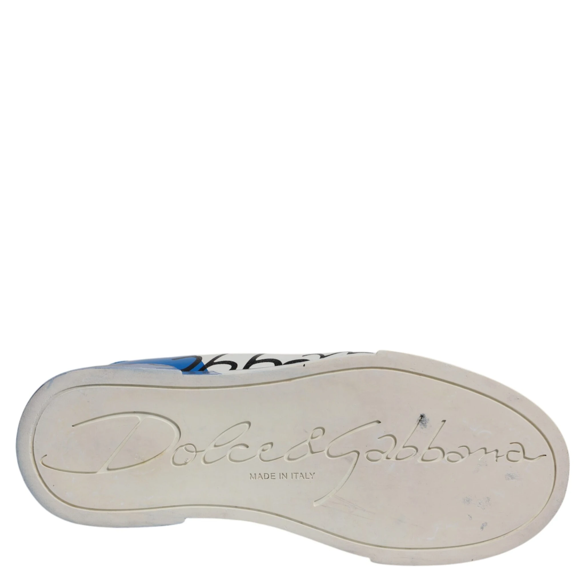 White Blue Logo Portofino Sneakers Shoes