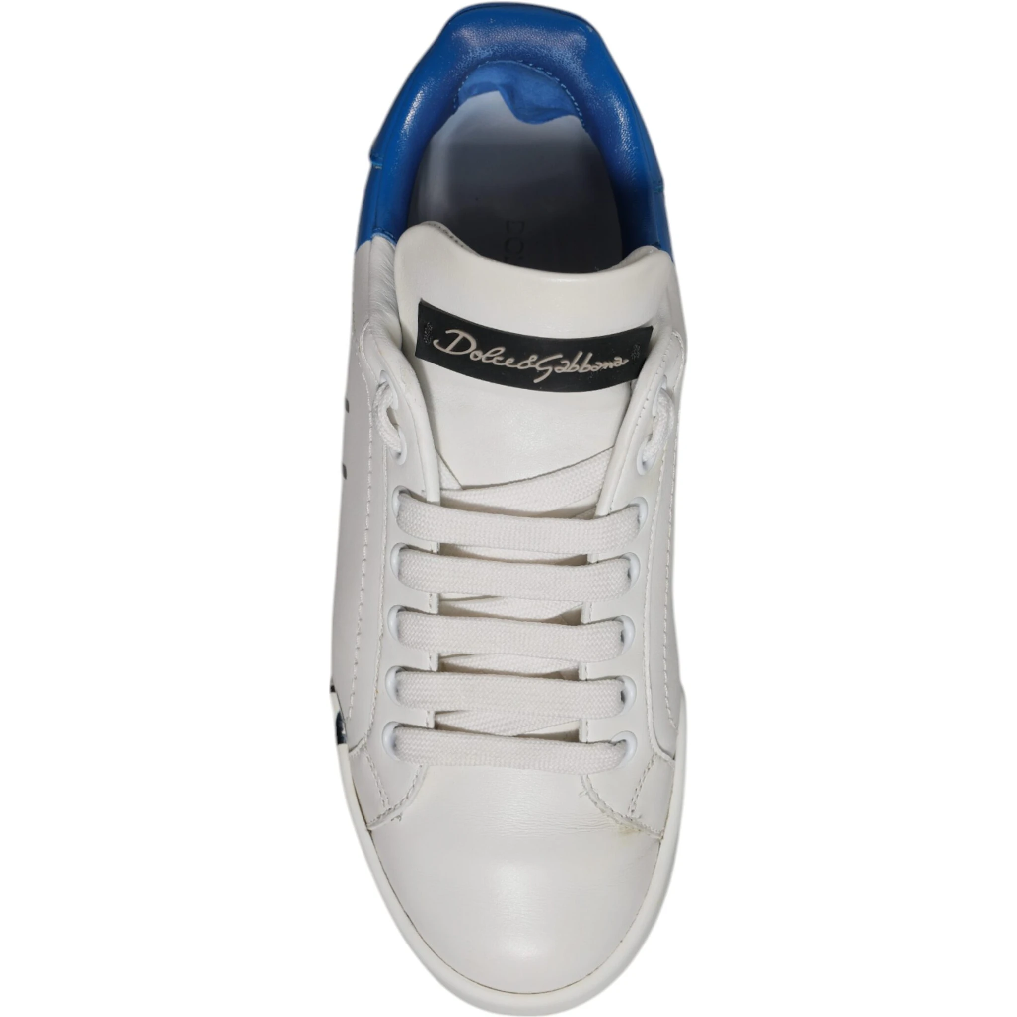 White Blue Logo Portofino Sneakers Shoes