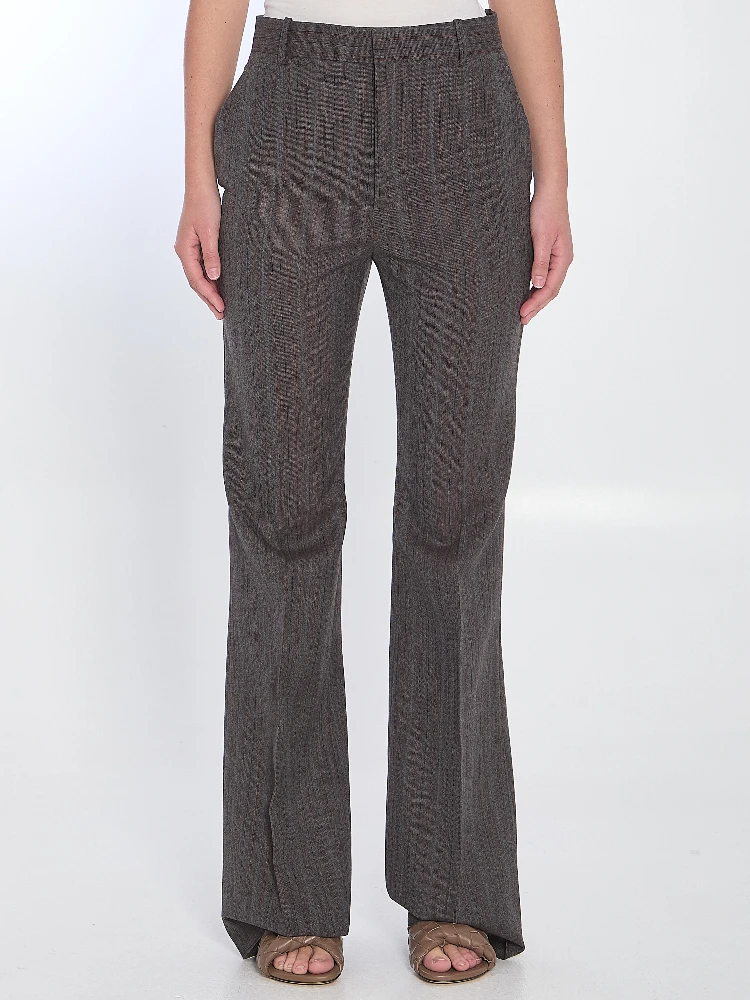 Wool trousers with thin stripes