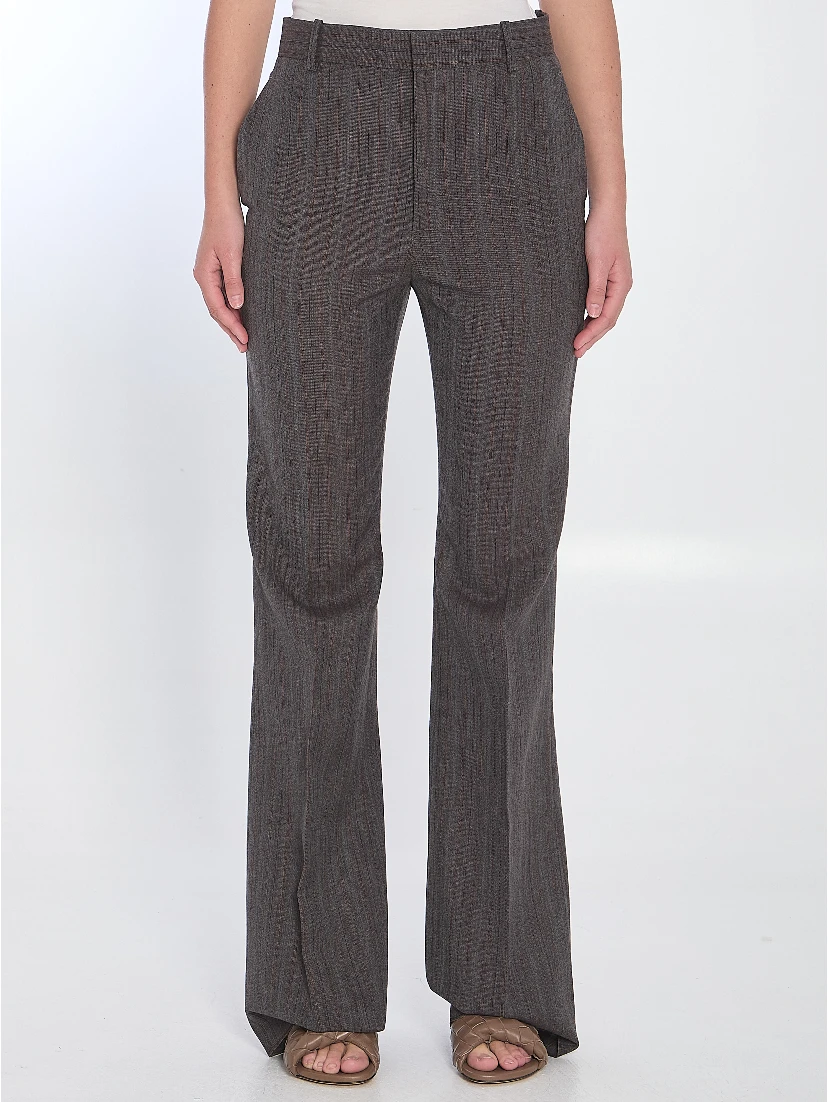 Wool trousers with thin stripes