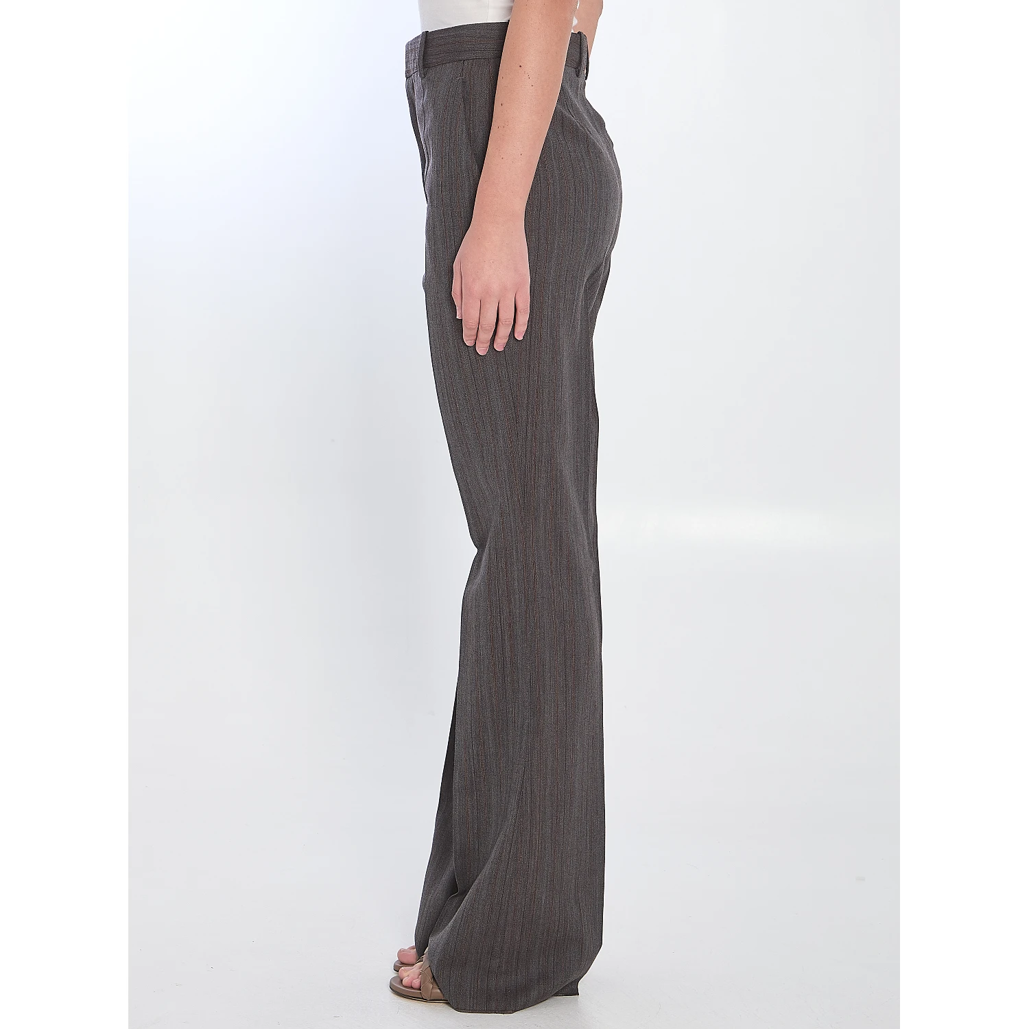 Wool trousers with thin stripes