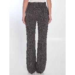 Wool trousers with thin stripes