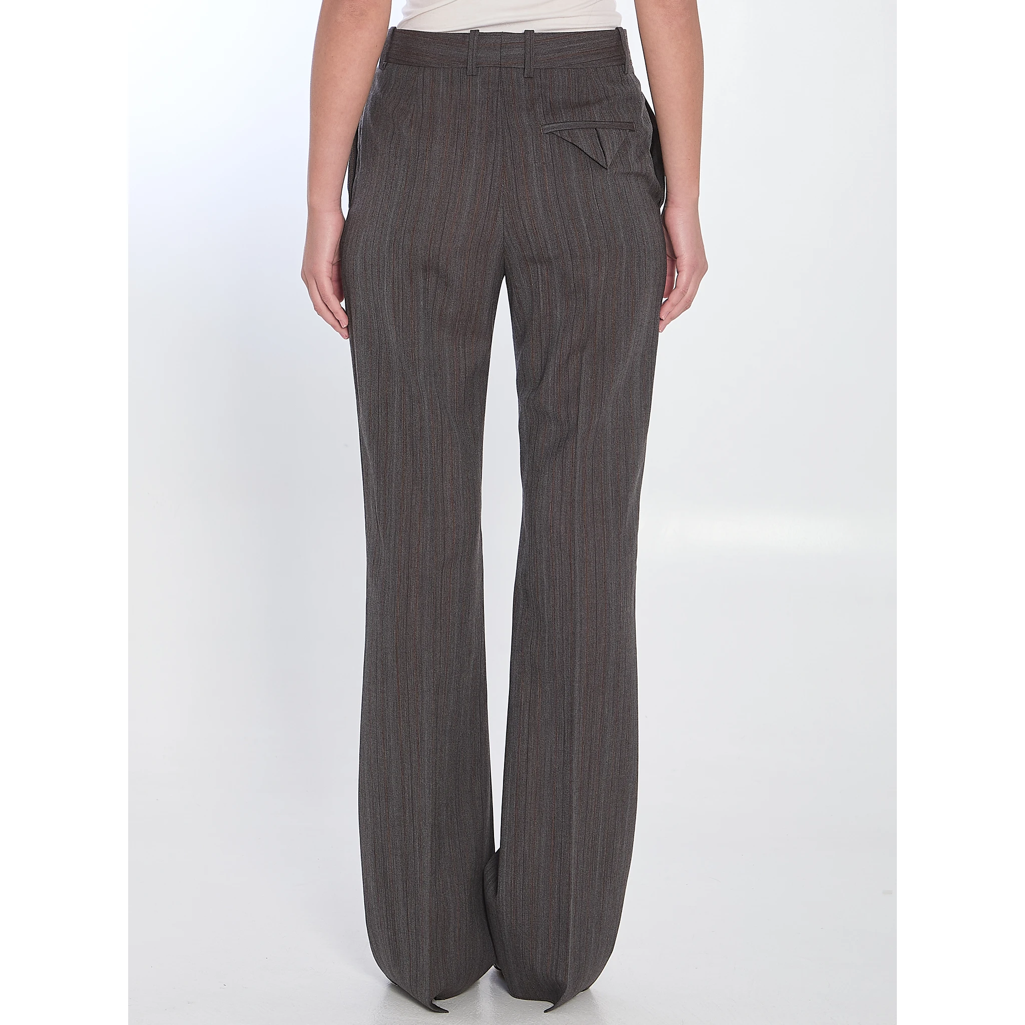 Wool trousers with thin stripes