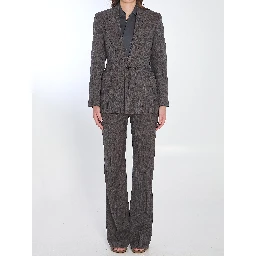 Wool trousers with thin stripes