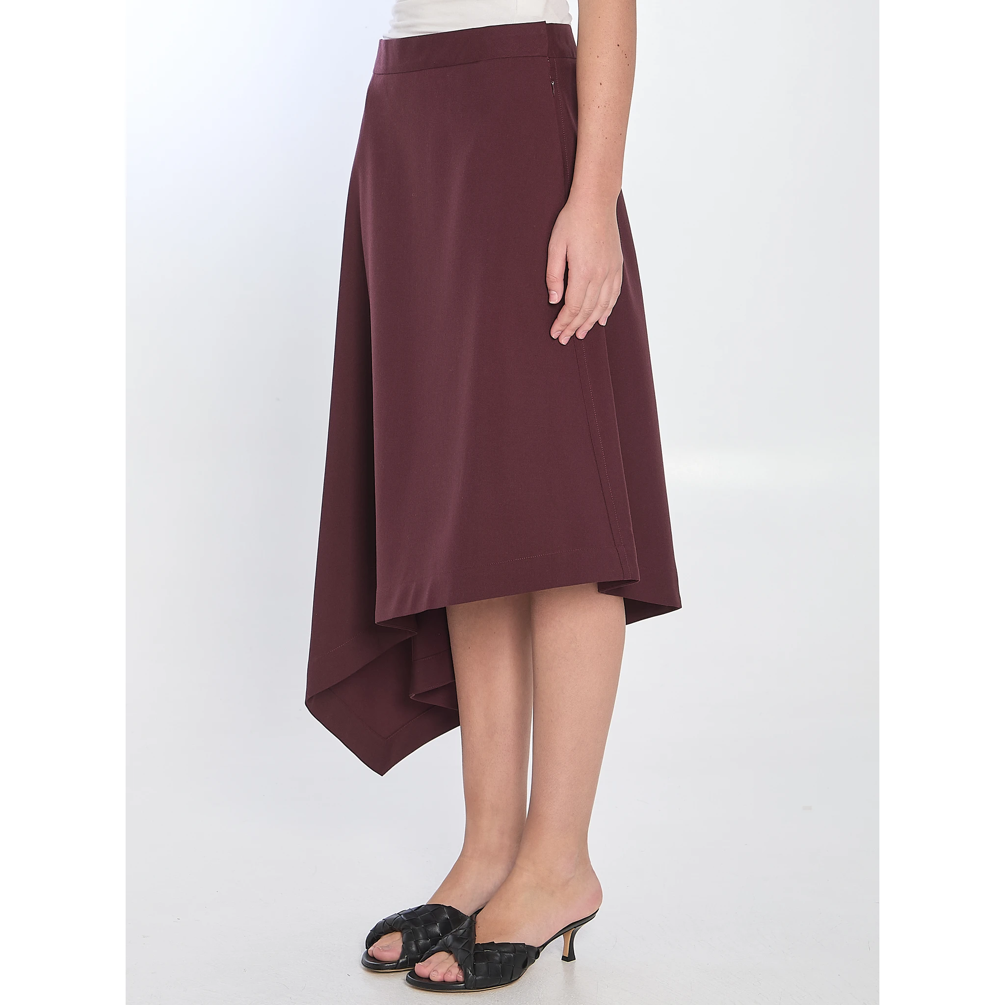 Tailored wool midi skirt