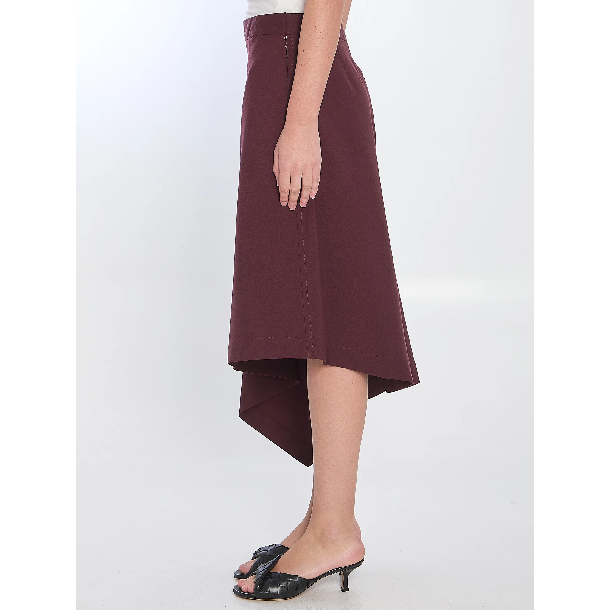 Tailored wool midi skirt