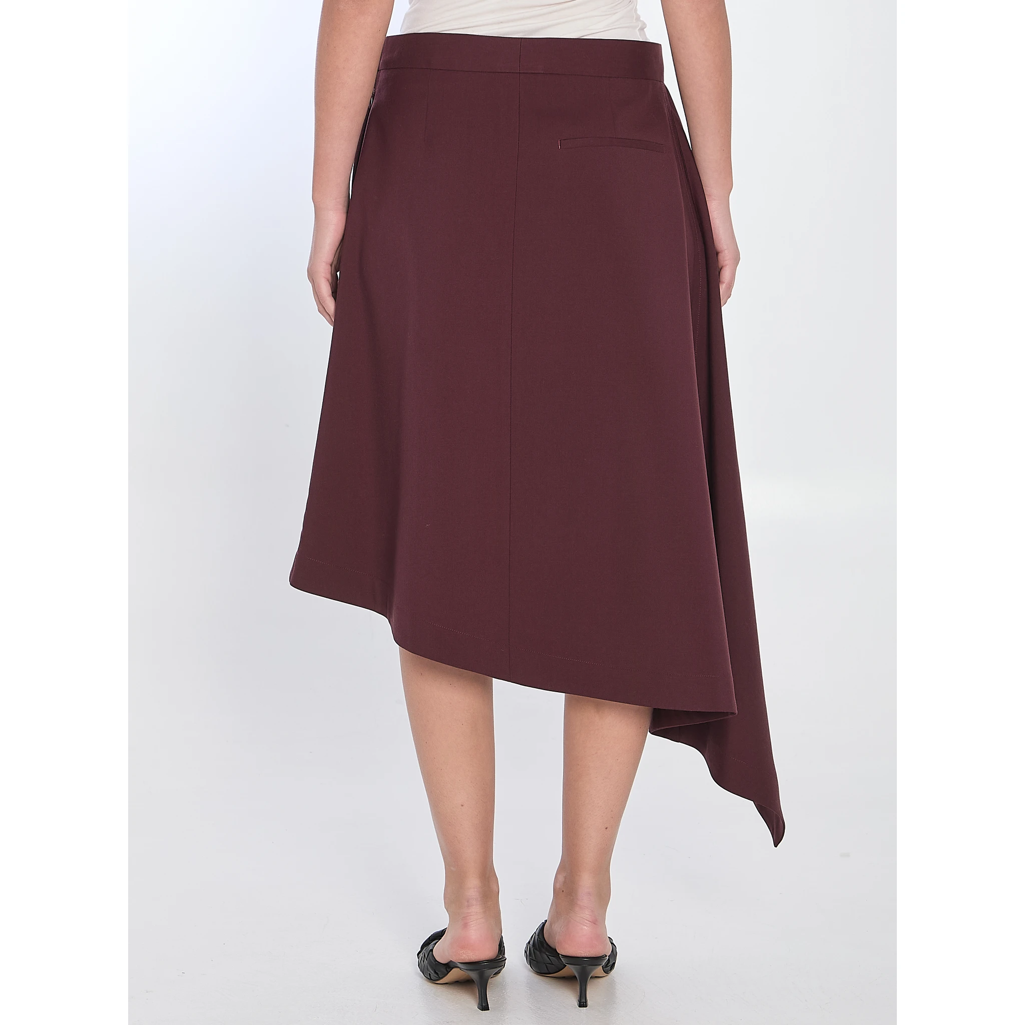 Tailored wool midi skirt