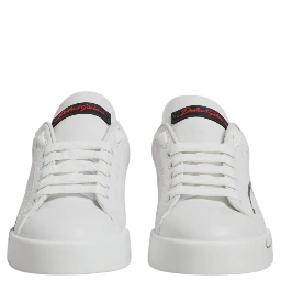 White Red Logo Portofino Sneakers Shoes