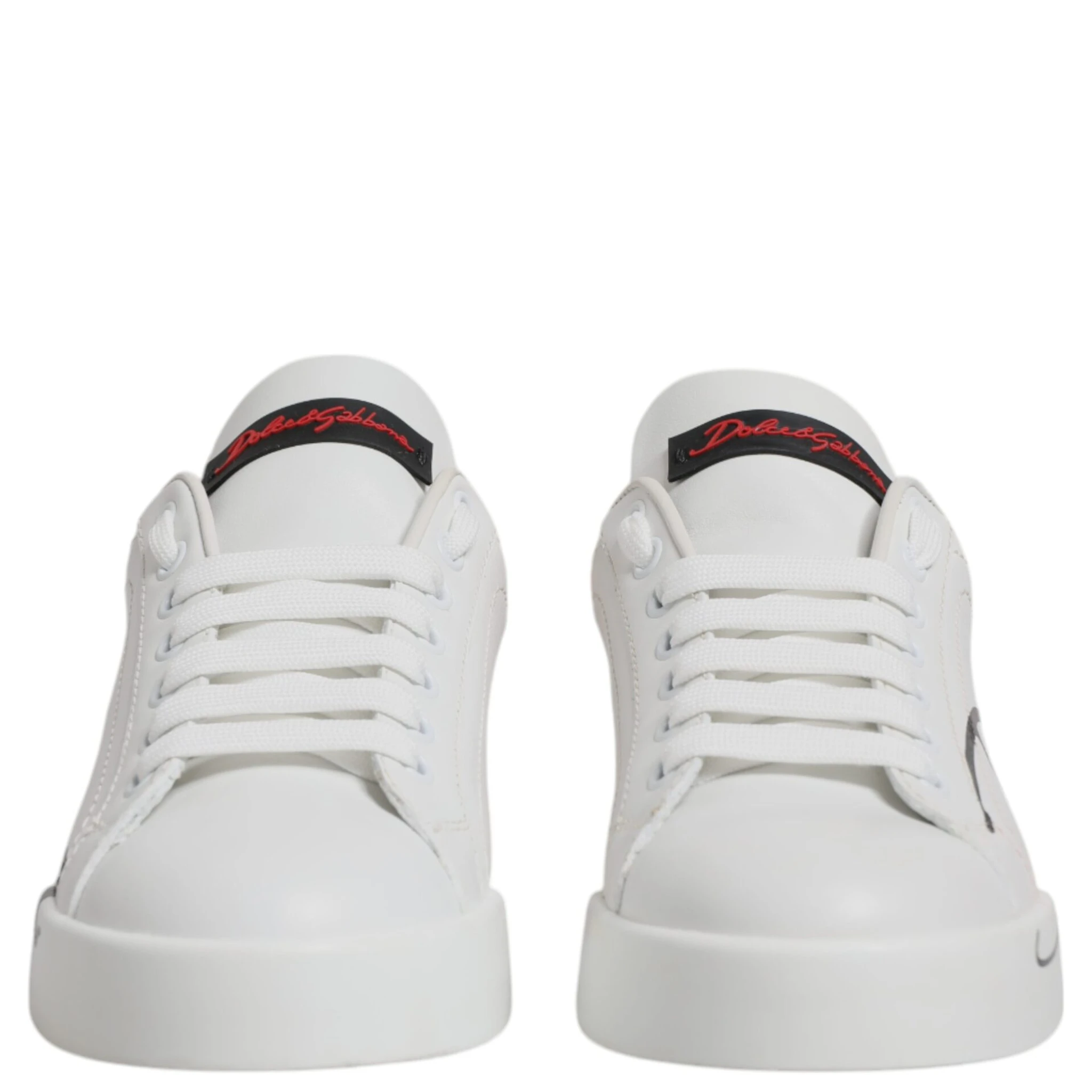 White Red Logo Portofino Sneakers Shoes