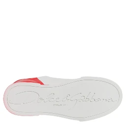 White Red Logo Portofino Sneakers Shoes