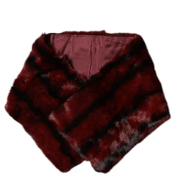 Black Red Stripe Fur Shawl Neck Wrap Scarf