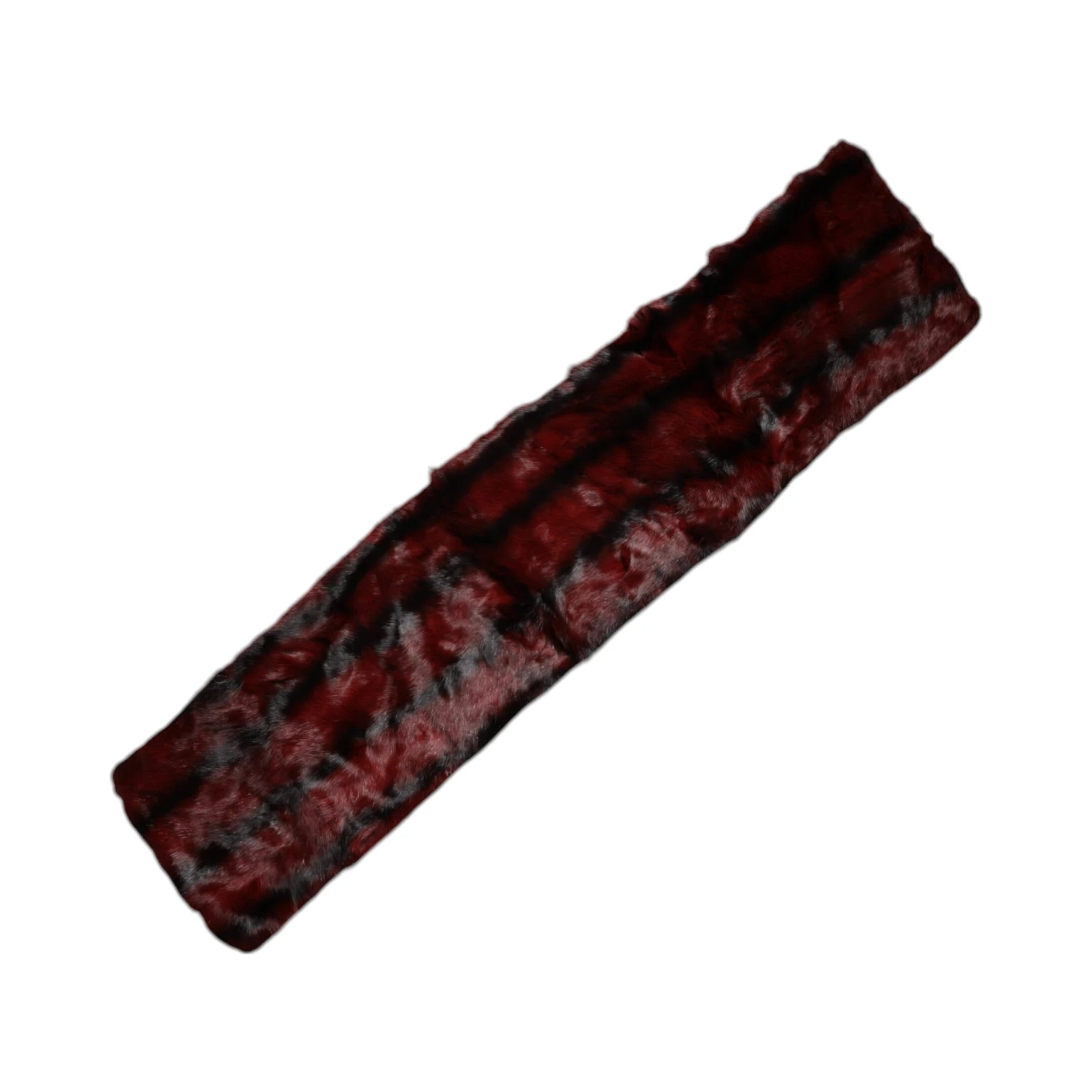 Black Red Stripe Fur Shawl Neck Wrap Scarf