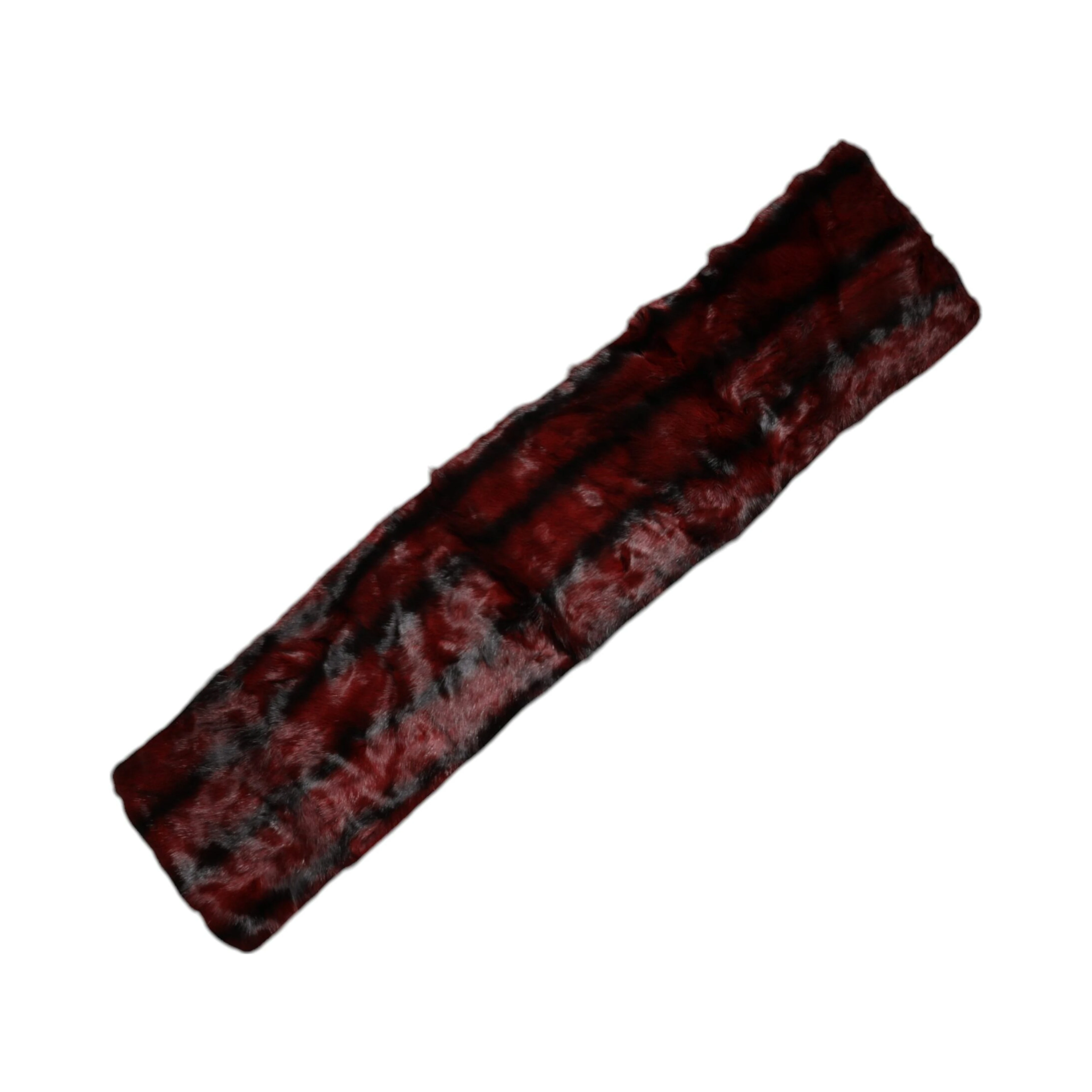 Black Red Stripe Fur Shawl Neck Wrap Scarf