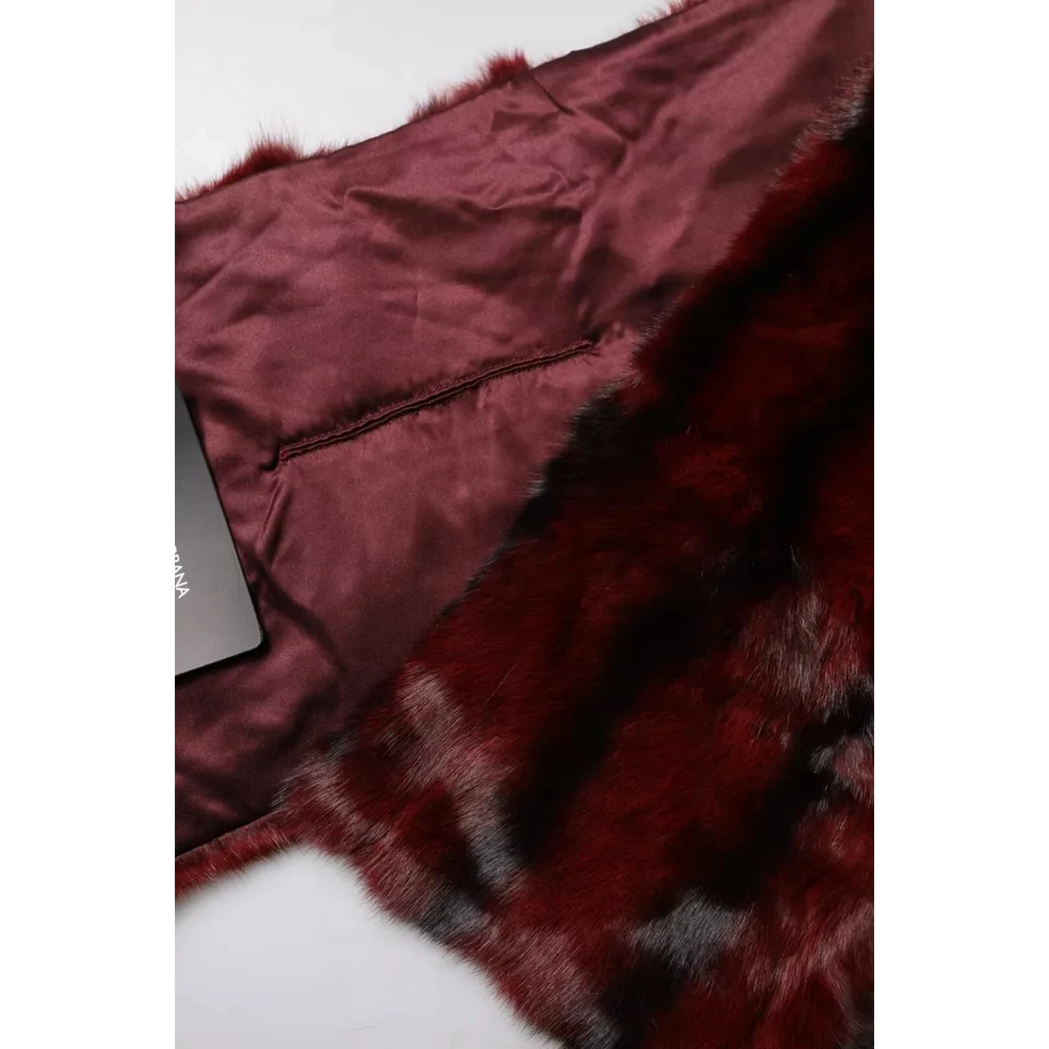 Black Red Stripe Fur Shawl Neck Wrap Scarf