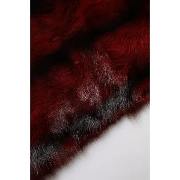 Black Red Stripe Fur Shawl Neck Wrap Scarf