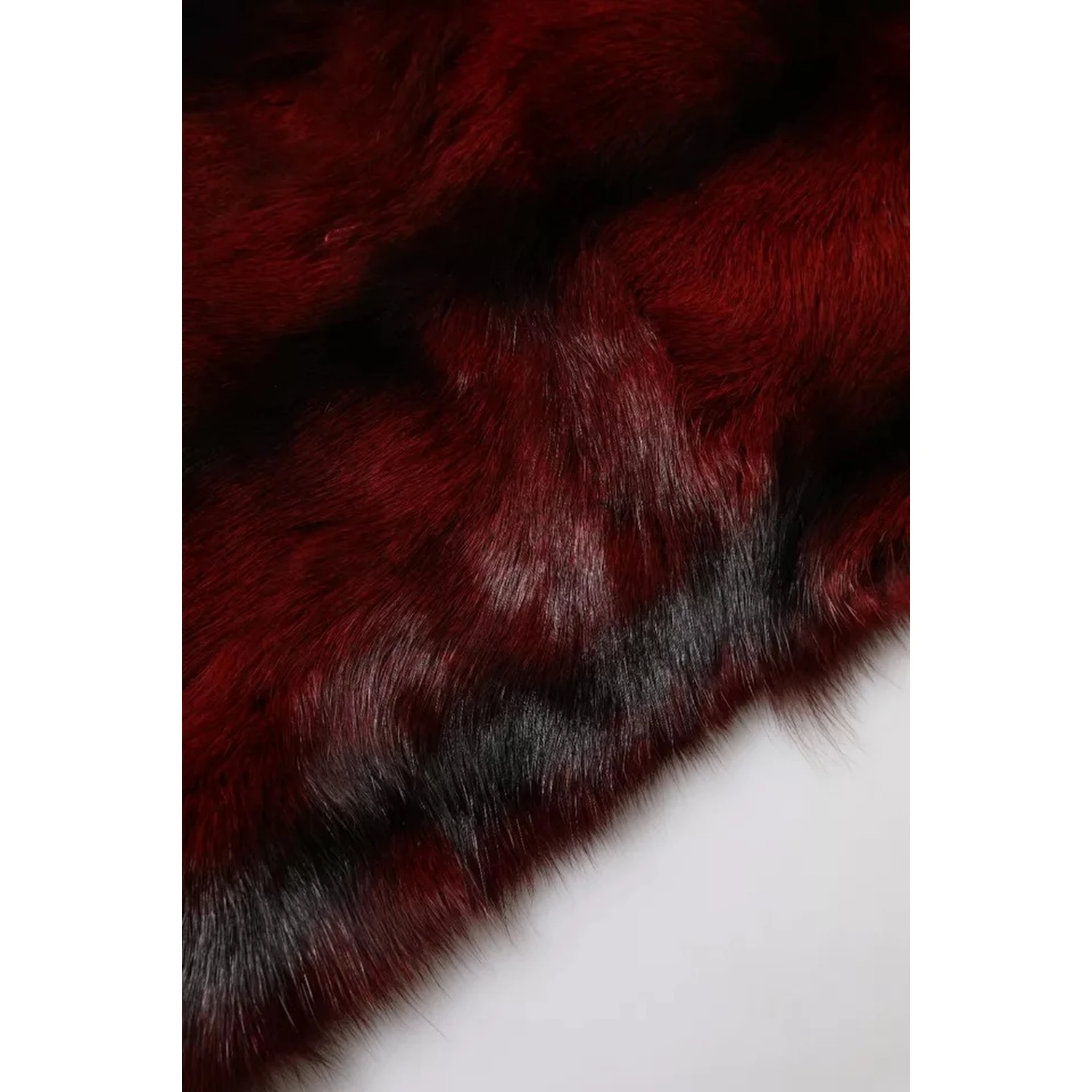 Black Red Stripe Fur Shawl Neck Wrap Scarf