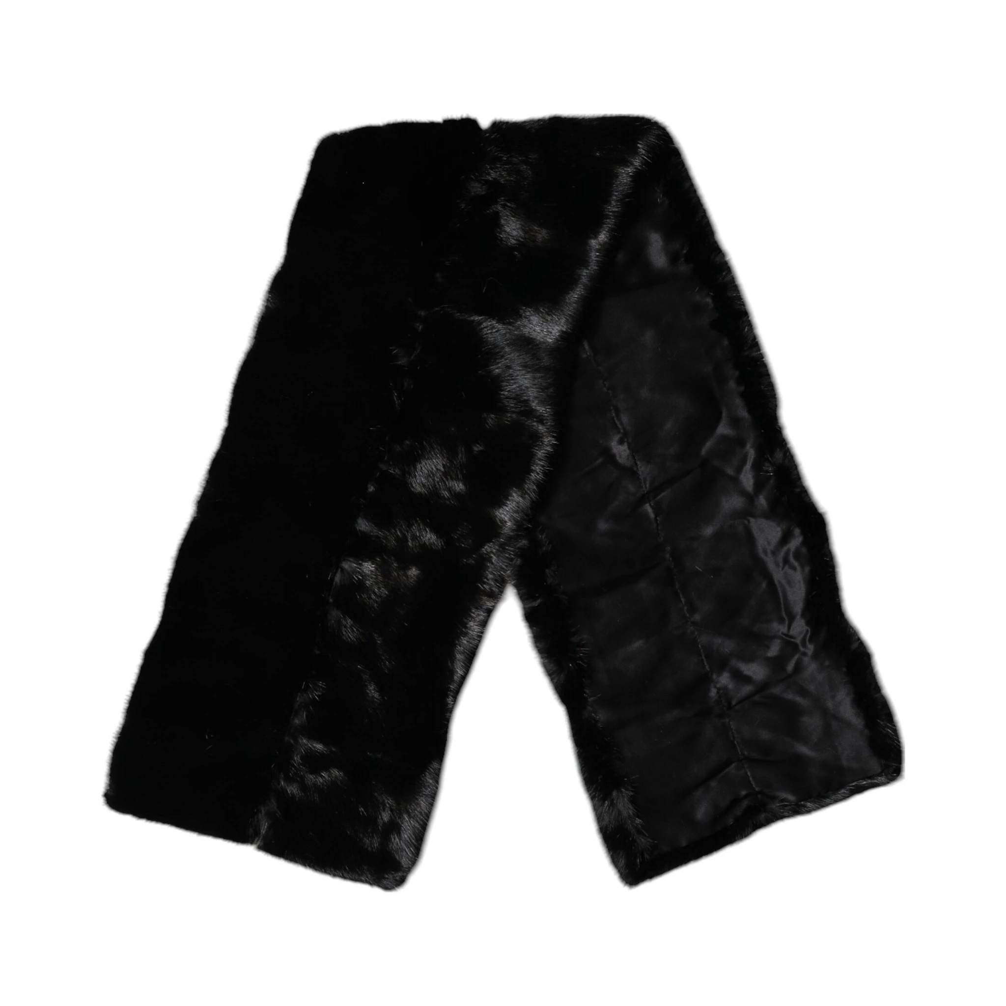 Black Fur Shawl Neck Wrap Cover Collar Scarf