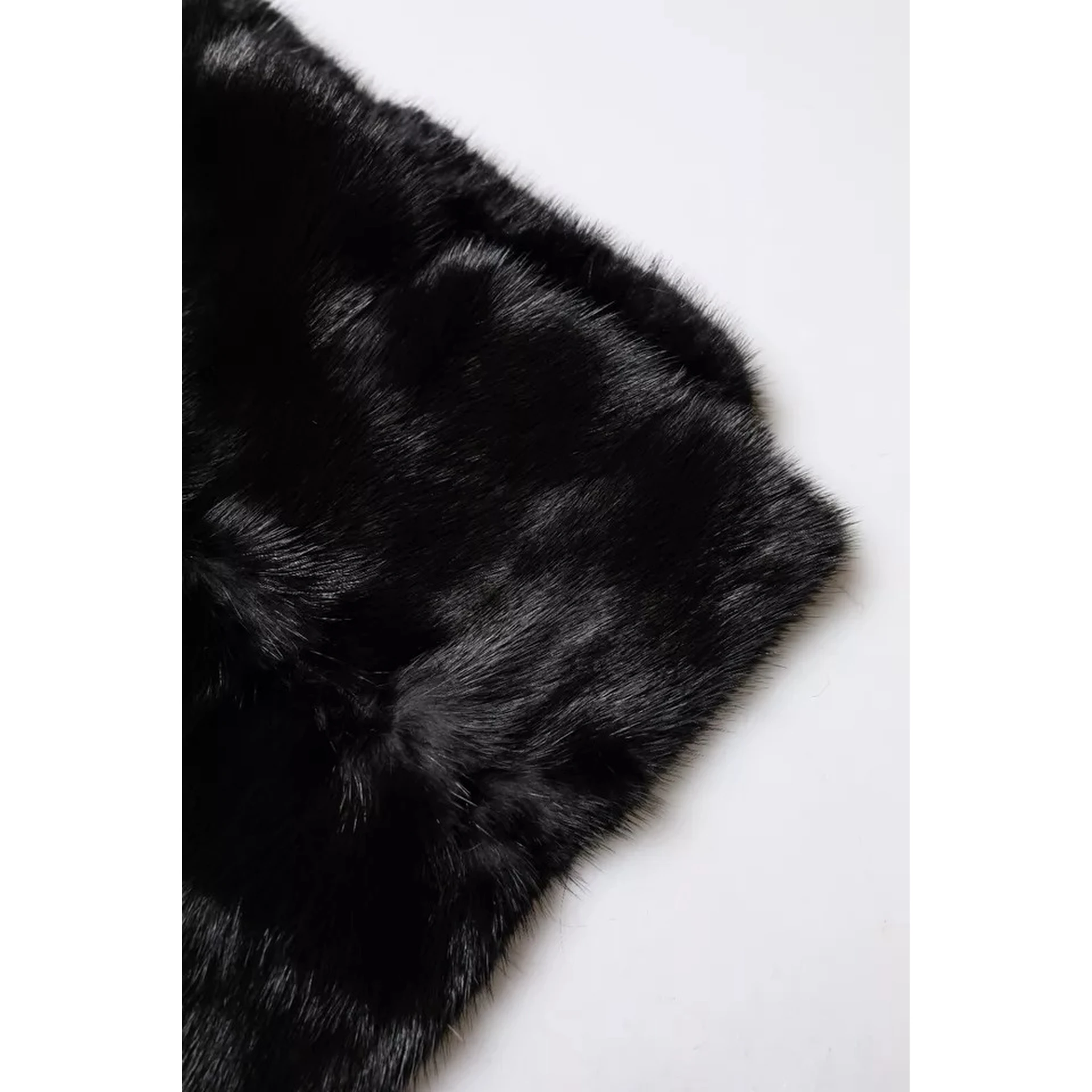 Black Fur Shawl Neck Wrap Cover Collar Scarf