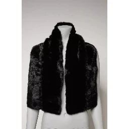 Black Fur Shawl Neck Wrap Cover Collar Scarf