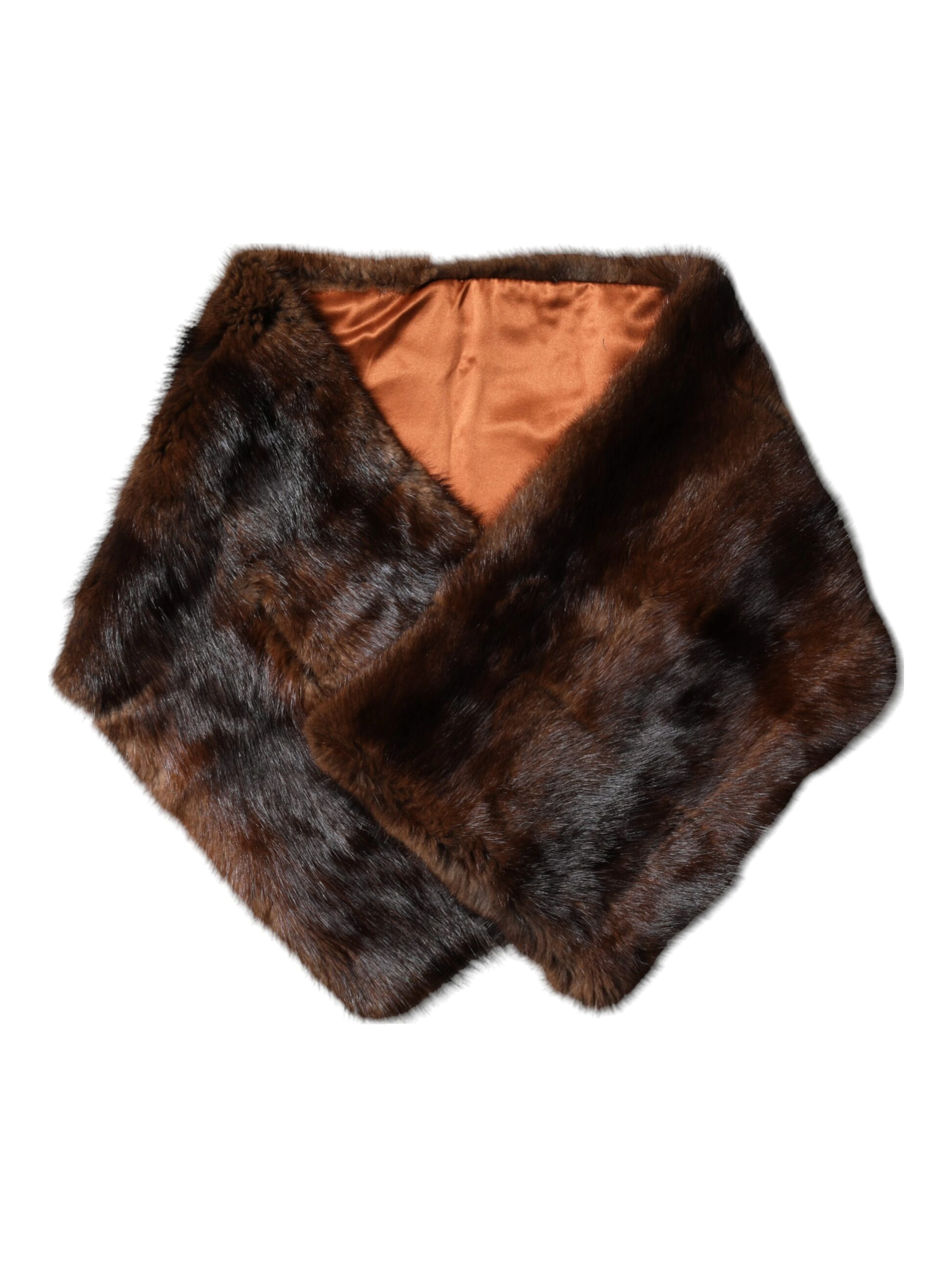 Black Brown Stripe Fur Shawl Wrap Scarf