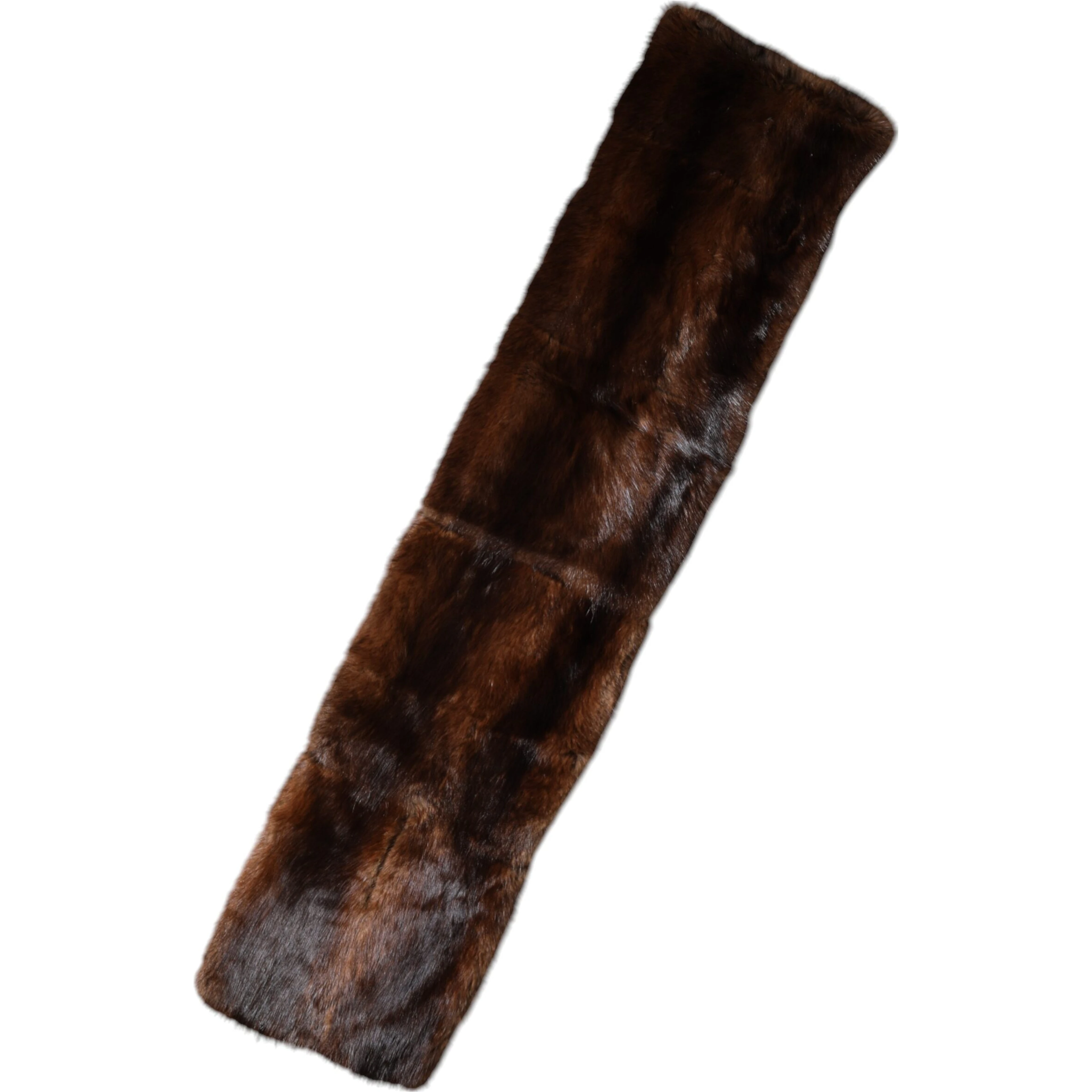 Black Brown Stripe Fur Shawl Wrap Scarf