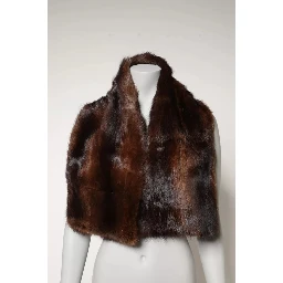 Black Brown Stripe Fur Shawl Wrap Scarf
