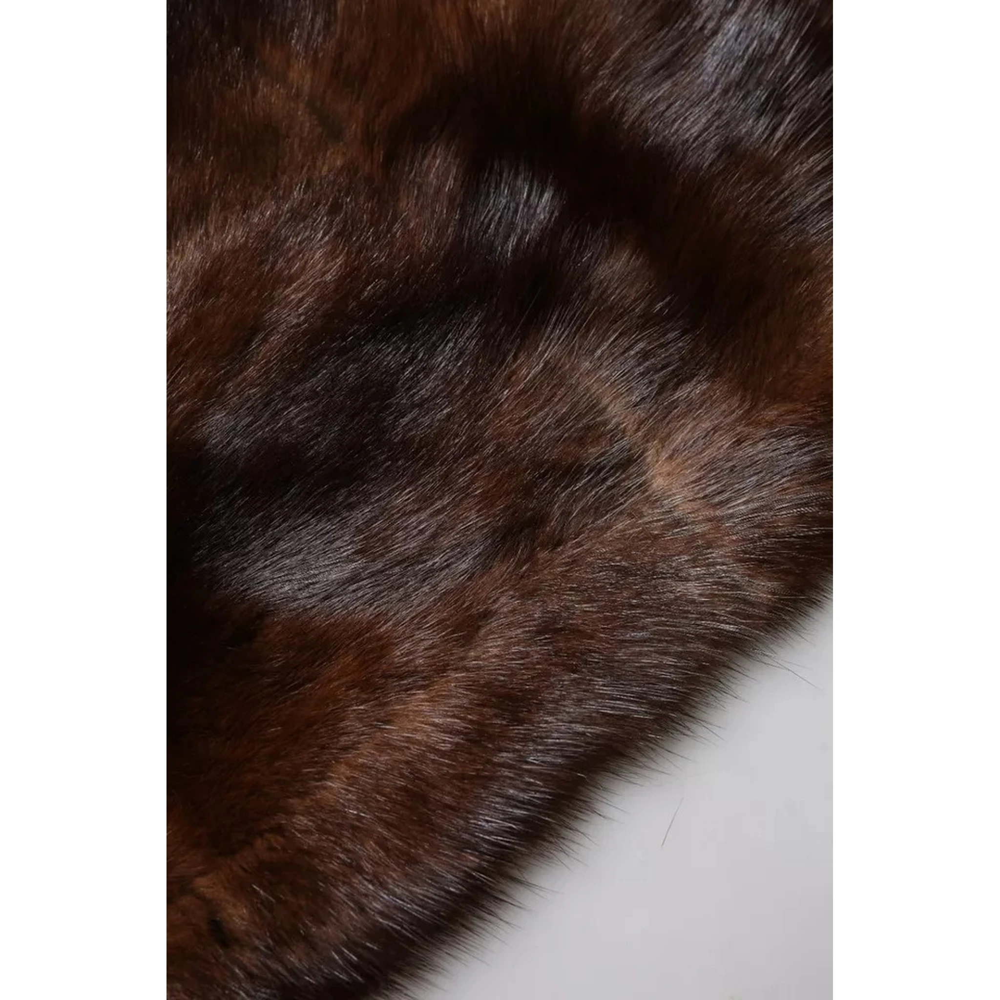 Black Brown Stripe Fur Shawl Wrap Scarf